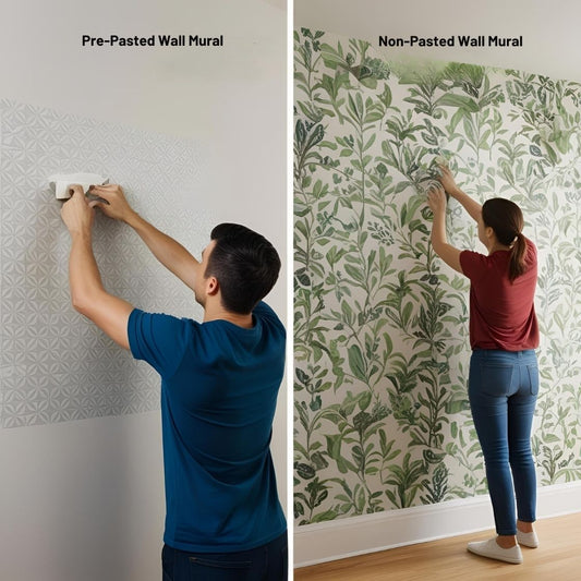 Side-by-side comparison of prepasted and non-pasted wallpaper, helping you choose the best option for your needs