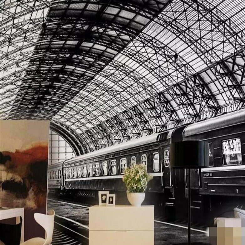 Wallpaper-roll-American-city-bridge-night-view-3D-wallpaper-living-train-station-black-and-white-classic-papier-peint