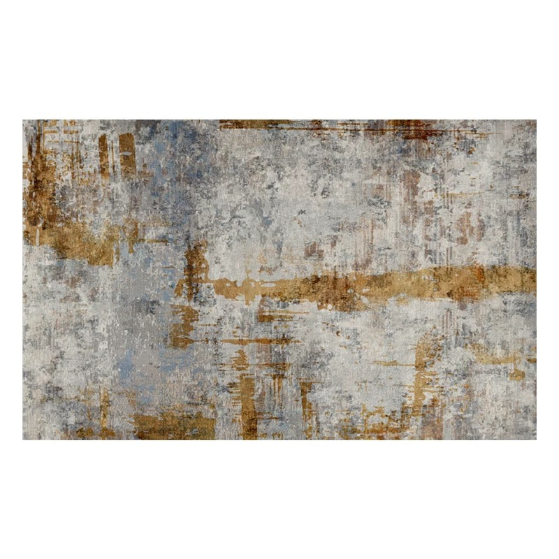 Industrial Chic Abstract Wall Mural | Distressed Concrete Texture Wallpaper | Custom Modern Art Wall Decor | Grey, Gold & Blue Grunge