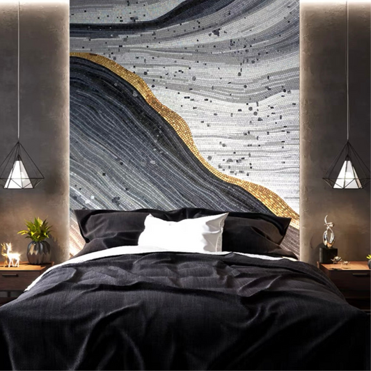 Custom Luxury Glass Mosaic Mural Abstract Wall Art