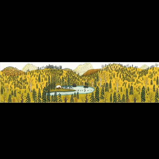 Enchanted Forest & Mountain Adventure Wall Mural - Custom Illustrated Nature Wallpaper for Kids Room & Nursery