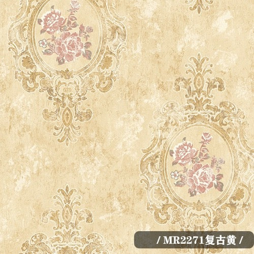 Retro European Style Mural Wallpaper 4 Color Options (㎡)
