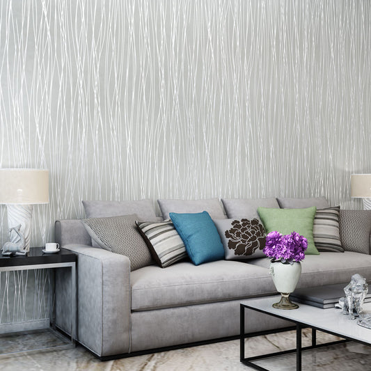 Modern-Solid-Color-Vertical-Striped-Wallpaper-wallcovering-living-room-bedroom