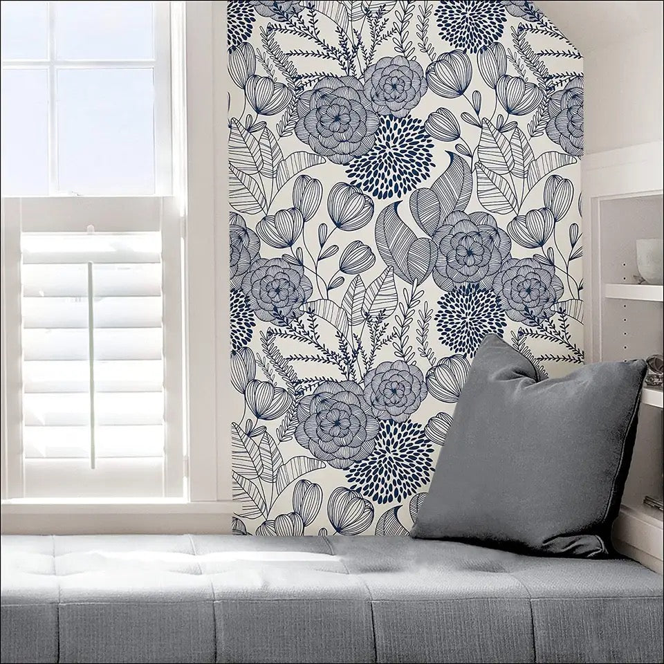 custom-wallpaper-minimalism-floral-mural-papier-peint