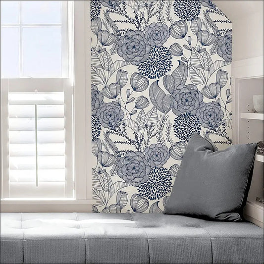 custom-wallpaper-minimalism-floral-mural-papier-peint