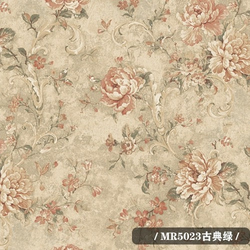 Retro American Style Mural Wallpaper 6 Color Options (㎡)