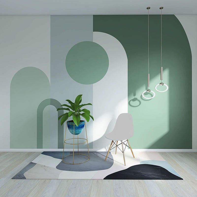 Custom Wallpaper Mural Nordic Minimalist Geometric Arch with Shapes