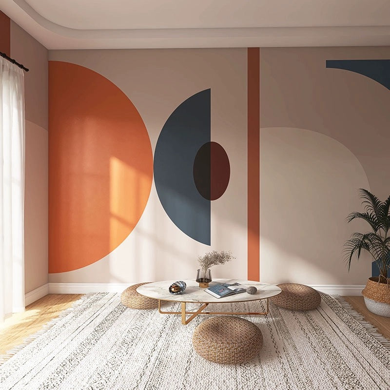 Custom Wallpaper Mural Nordic Minimalist Geometric Arch with Shapes