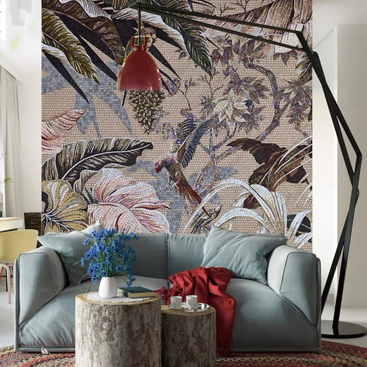 custom-glass-mosaic-mural-rainforest-leaves-and-birds