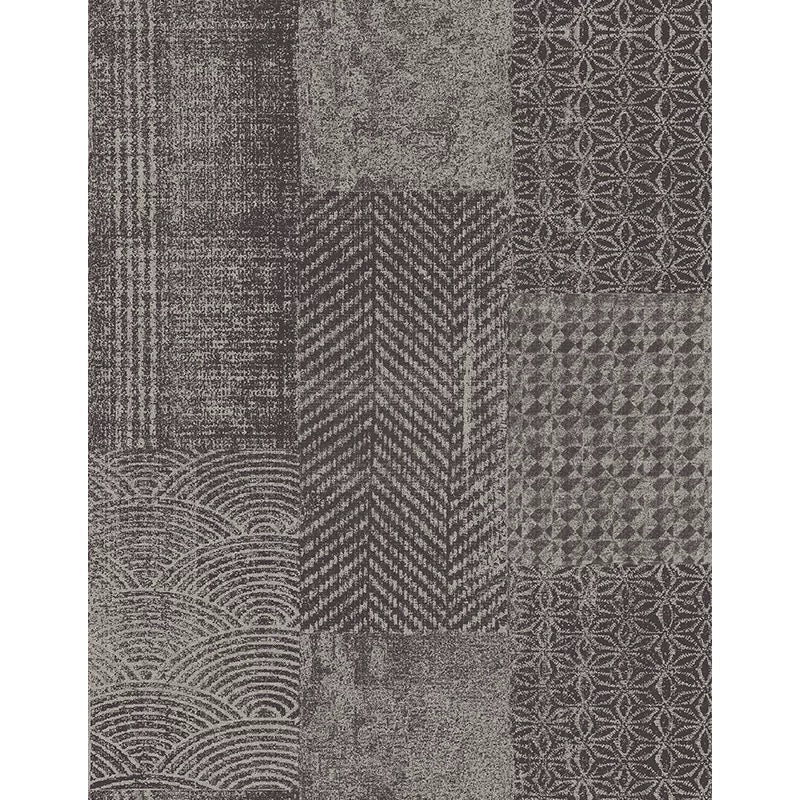 Modern Industrial Patchwork Wall Mural | Textured Gray Pattern Wallpaper