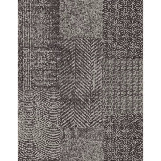 Modern Industrial Patchwork Wall Mural | Textured Gray Pattern Wallpaper