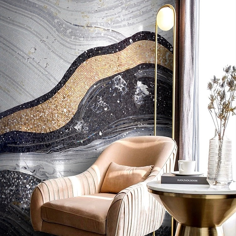 Custom Luxury Glass Mosaic Mural Abstract Wall Art