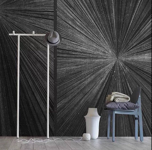 Custom Modern Minimalist Wallpaper Mural - Sleek Black & Grey Feature Wall for Living Room, Office, or Bedroom
