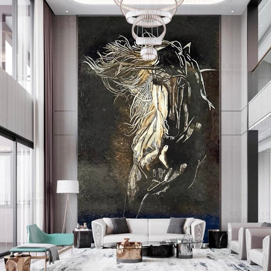 custom-glass-mosaic-mural-black-horse-beauty