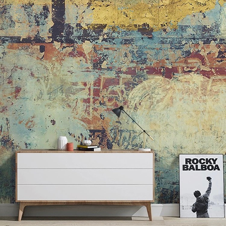 Custom Mural Wallpaper Nordic Abstract Retro Graffiti Art (㎡)