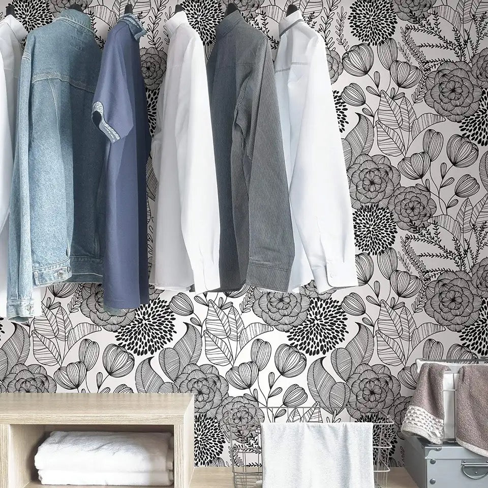 custom-wallpaper-minimalism-floral-mural-papier-peint