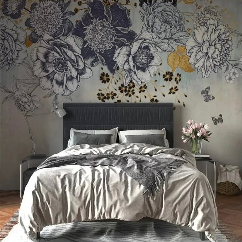 custom-wallpaper-bold-blossoms-vintage-floral-mural