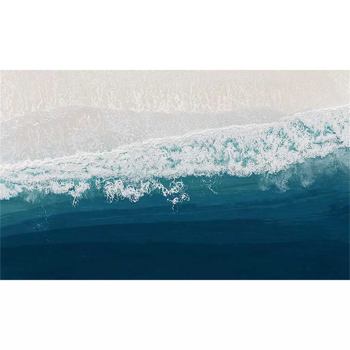 Custom Aerial Ocean Wave Mural | Modern Coastal Art Wallpaper