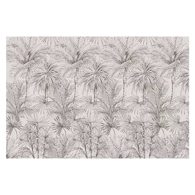 Patterned wallpaper with palm tree design on a white background