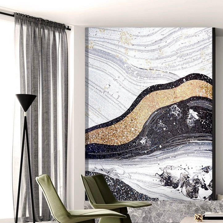 Custom Luxury Glass Mosaic Mural Abstract Wall Art