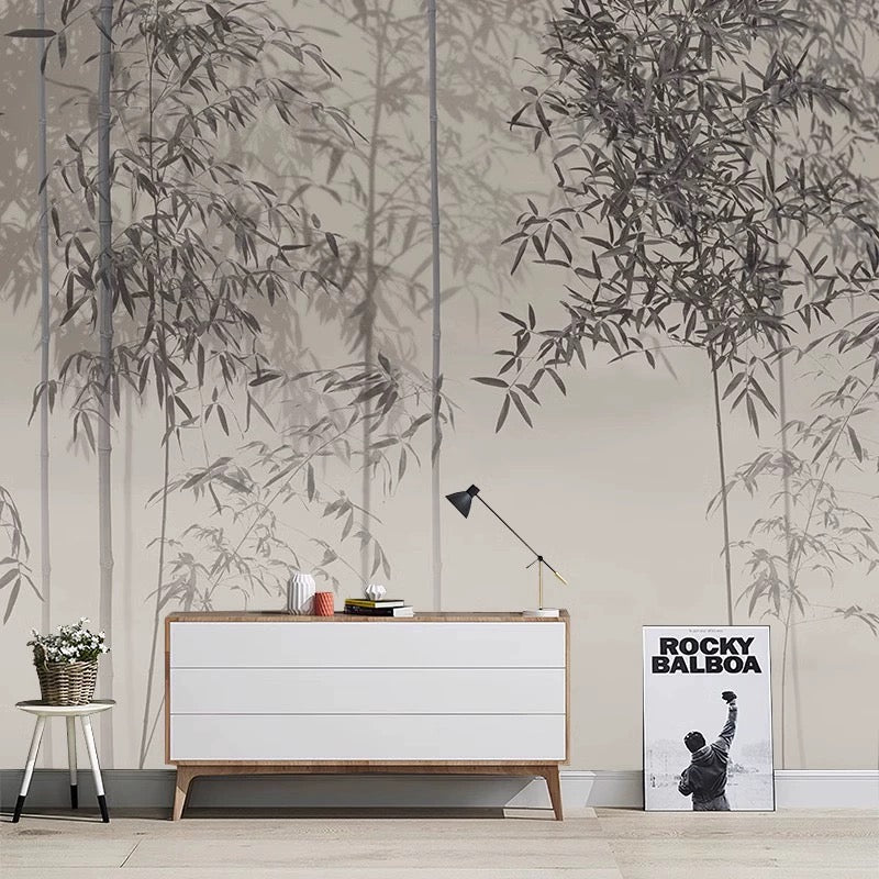custom-wallpaper-mural-chinese-style-ink-bamboo-and-leaves