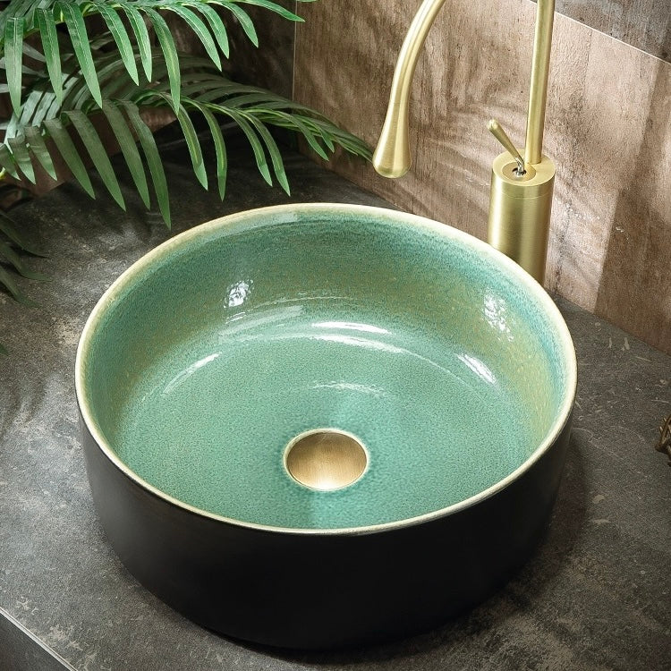 Small Size Chinese Ceramic Countertop Round Basin Lavabo Porcelain Bathroom Sink