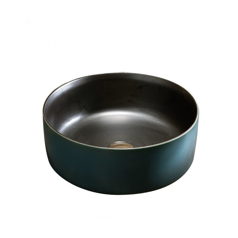 Small Size Chinese Ceramic Countertop Round Basin Lavabo Porcelain Bathroom Sink