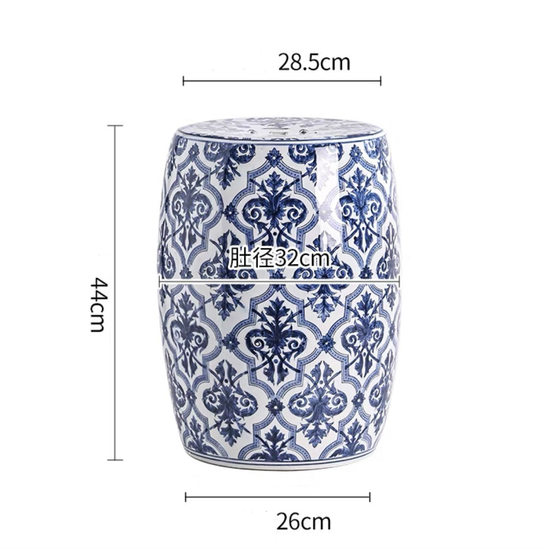 Chinese-style-blue and-white-porcelain-Ceramics-Stool-Side-Table-entryway-stool-home-decor-drum-stool