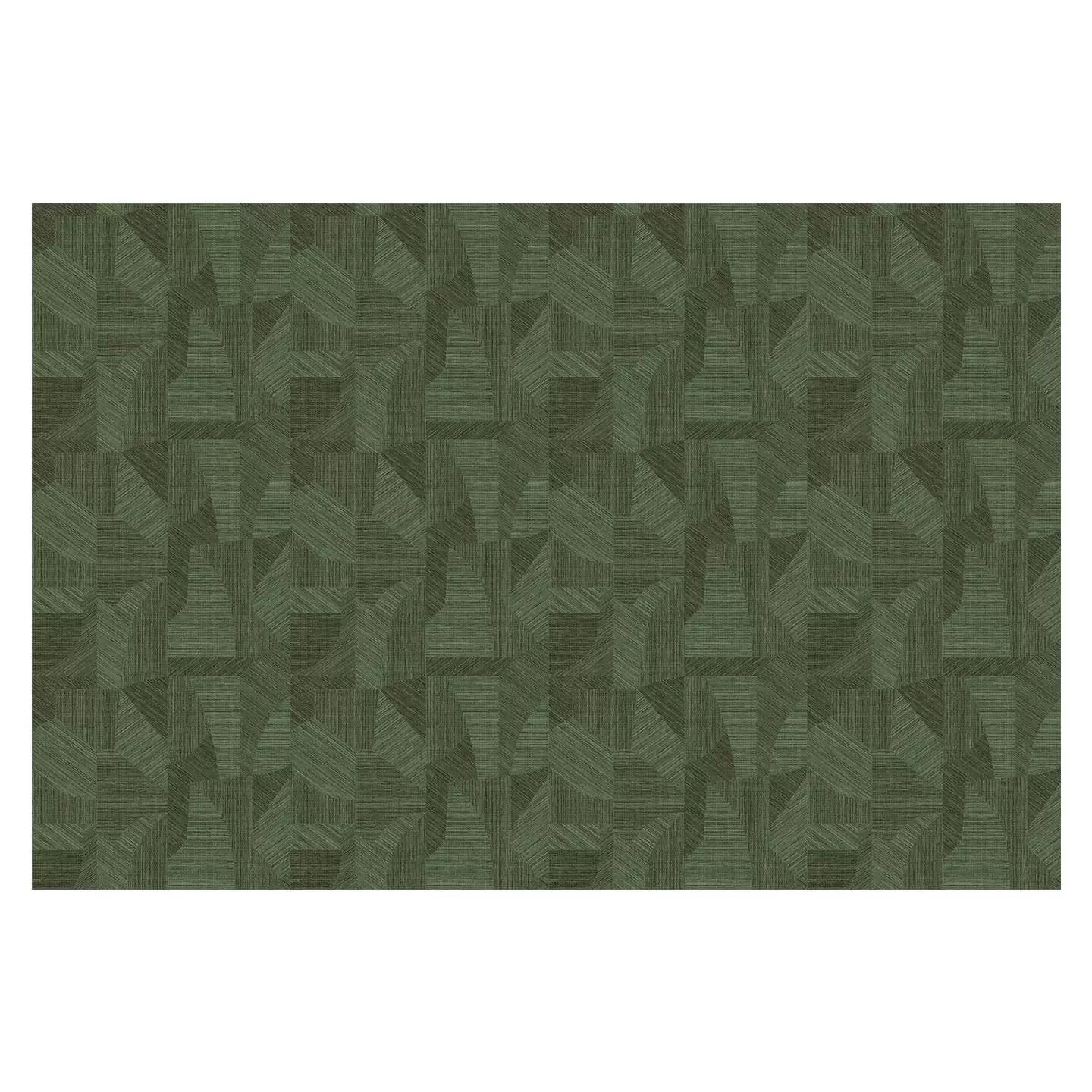 Geo Weave Emerald Green Textured Wallpaper Mural | Modern Geometric Non-Pasted Wallcovering