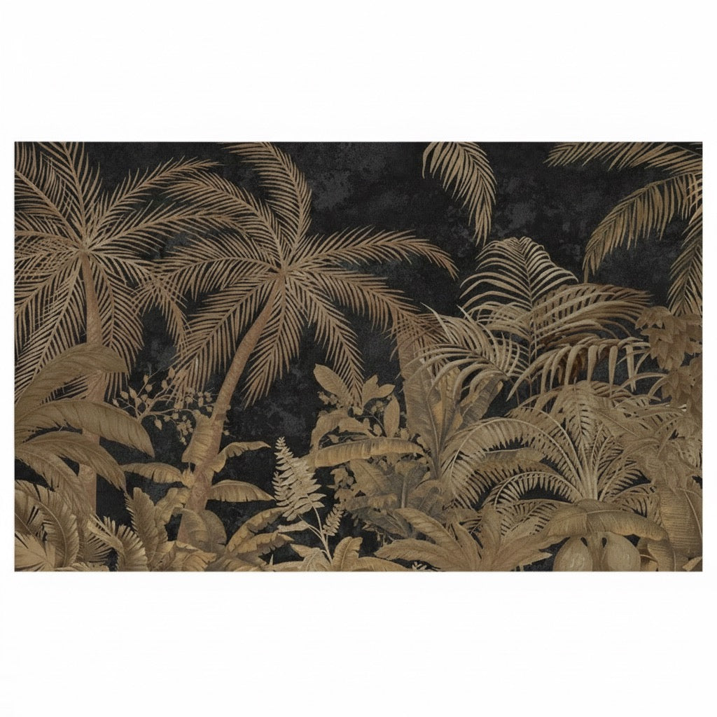 Tropical leaf pattern on a dark background