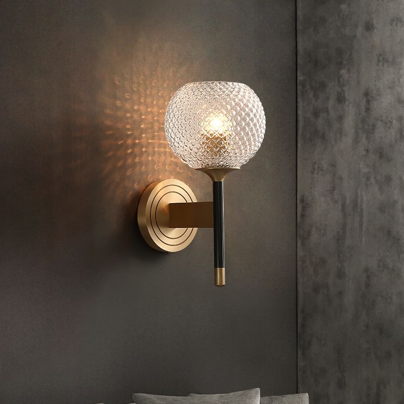 Design Luxury Copper Glass Wall Lamp Fashion Light Fixture