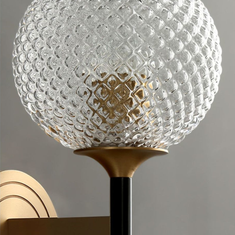 Design Luxury Copper Glass Wall Lamp Fashion Light Fixture