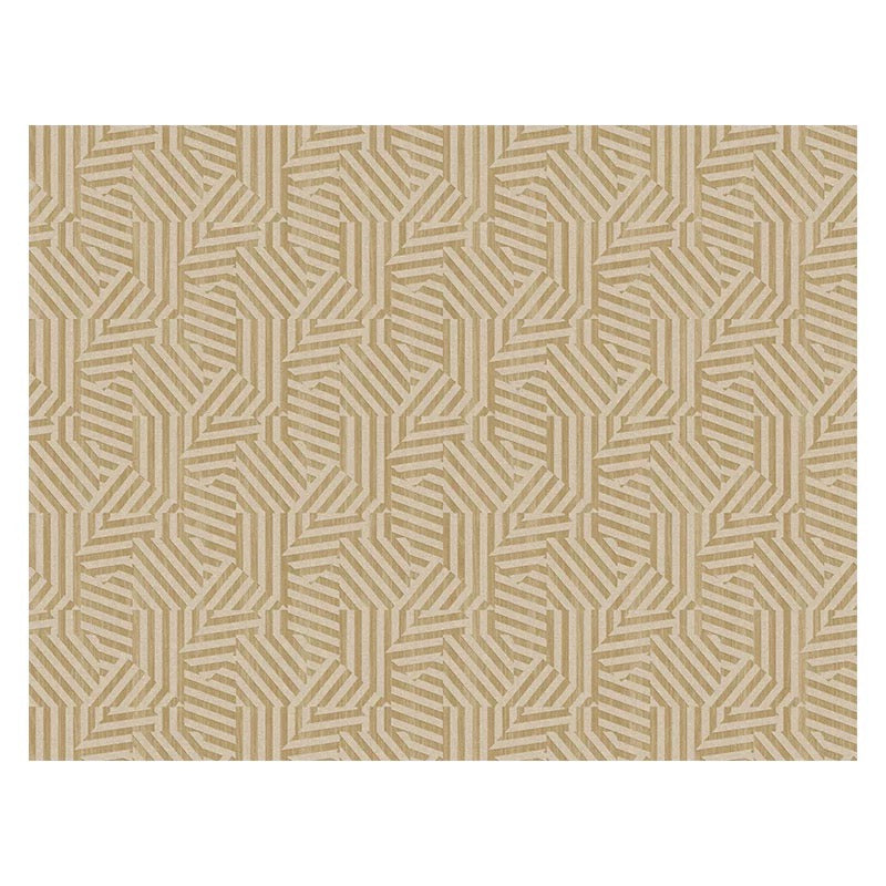 Mid-Century Modern Geometric Maze Wallpaper Mural - Non-Pasted Tan