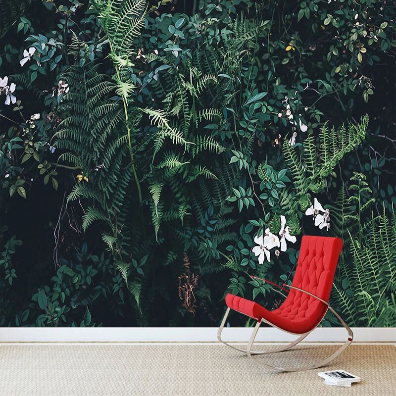custom-mural-wallpaper-papier-peint-papel-de-parede-wall-decor-ideas-for-bedroom-living-room-dining-room-wallcovering-green-leaves