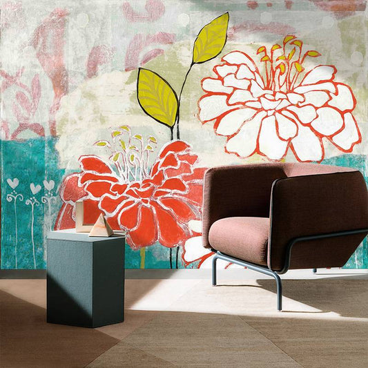 custom-mural-wallpaper-papier-peint-papel-de-parede-wall-decor-ideas-for-bedroom-living-room-dining-room-wallcovering-American-Oil-Painting-Plant-Flowers