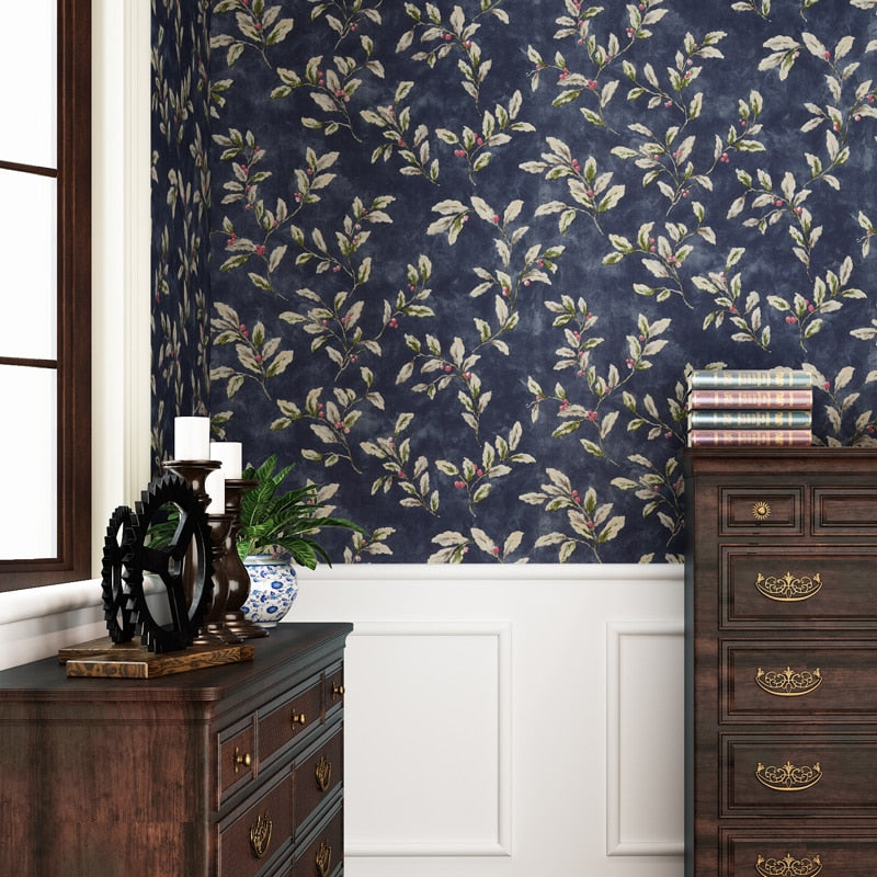 american-rustic-wall-papers-home-decor-leaf-flower-blue-wallpaper-roll-for-living-room-bedroom-decoration-mural-papel-pintado-papier-peint