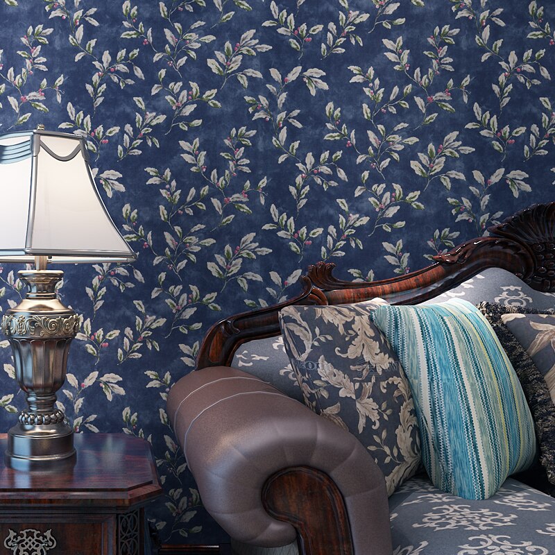 american-rustic-wall-papers-home-decor-leaf-flower-blue-wallpaper-roll-for-living-room-bedroom-decoration-mural-papel-pintado-papier-peint