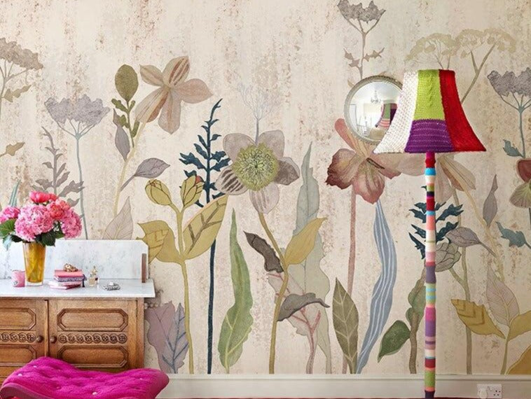custom-mural-wallpaper-papier-peint-papel-de-parede-wall-decor-ideas-for-bedroom-living-room-dining-room-wallcovering-Countryside-Flower-Mural