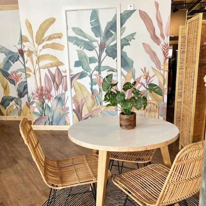 custom-mural-wallpaper-papier-peint-papel-de-parede-wall-decor-ideas-for-bedroom-living-room-dining-room-wallcovering-Hand-Painted-Tropical-Plant-Flower-Banana-Leaf-Abstract-Art-Wall