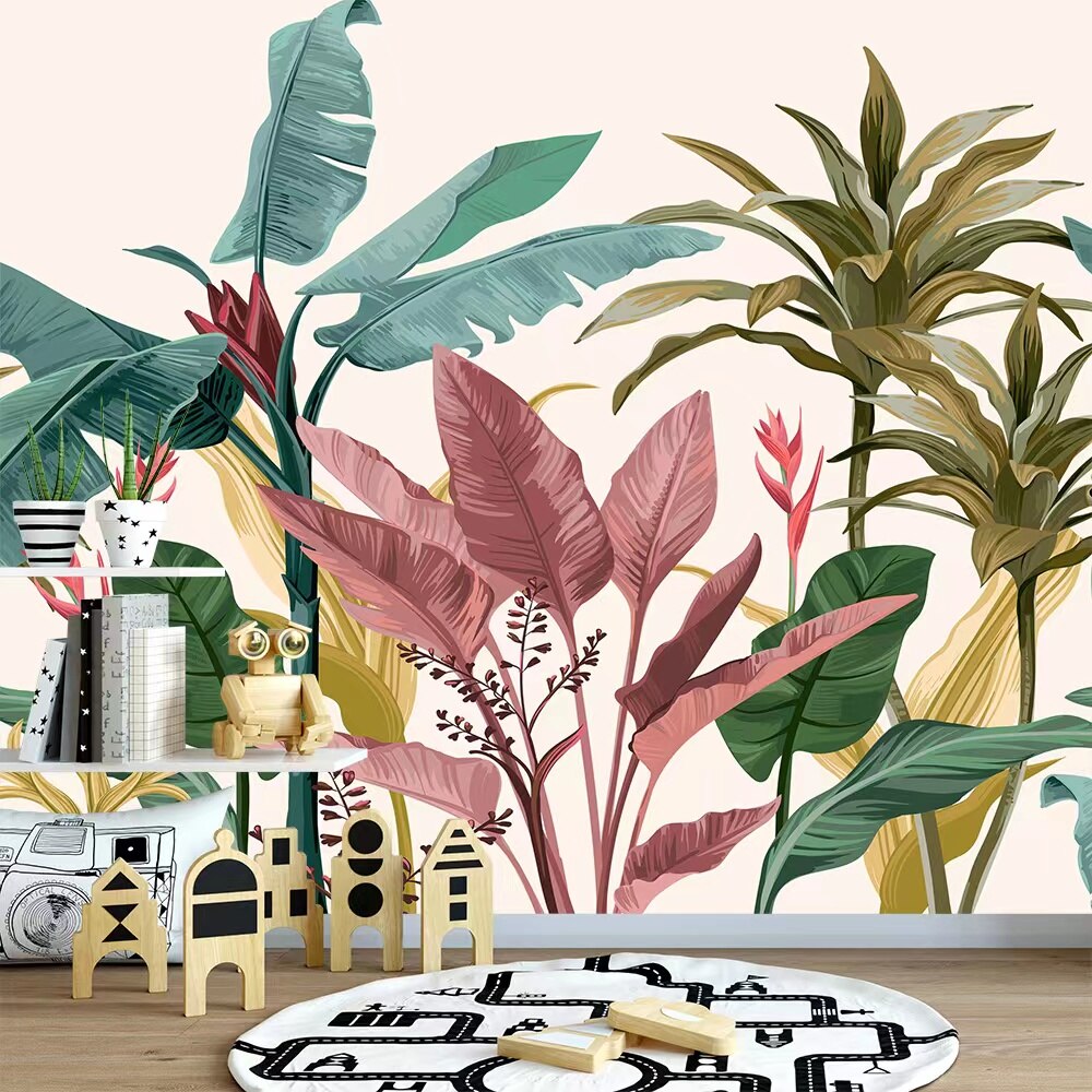 custom-mural-wallpaper-botanical-tropical-flower-3d-banana-leaf-wall-paper-minimalist-for-nursery-room-sofa-background-papier-peint