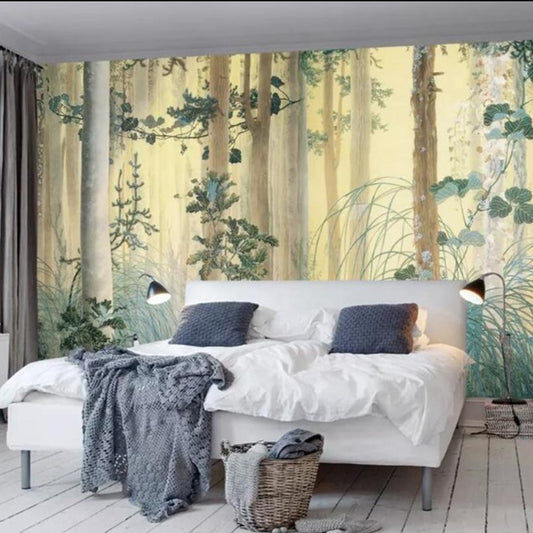 custom-wallpaper-mural-hand-painted-forest-flower-oil-painting-living-room-bedside-table-background-wall-3d-wallpaper-papier-peint