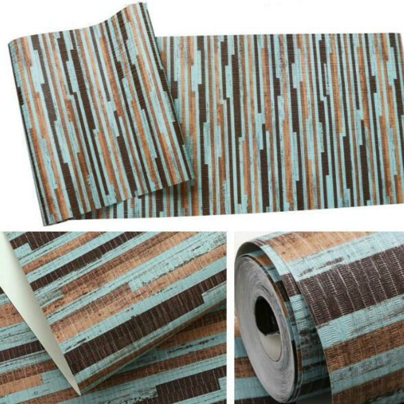 blue-brown-green-modern-dark-wood-horizontal-stripes-vinyl-wallpaper-roll-rustic-colored-wood-designed-wall-paper-for-backdrop
