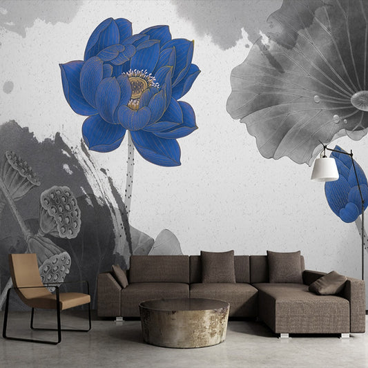 chinese-style-water-ink-lotus-blue-abstract-art-mural-wallpaper-bedroom-study-living-room-tv-backdrop-home-decor-papel-de-parede