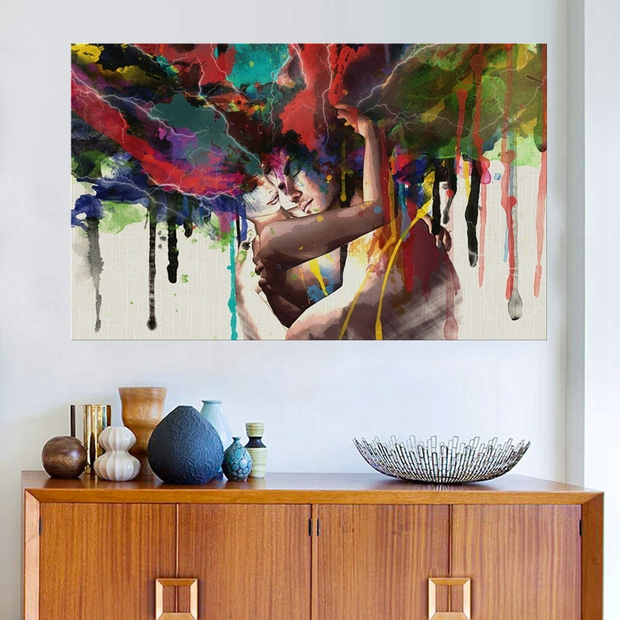 wall-art-wall-decor-canvas-print-living-room-graffiti-lovers-couple