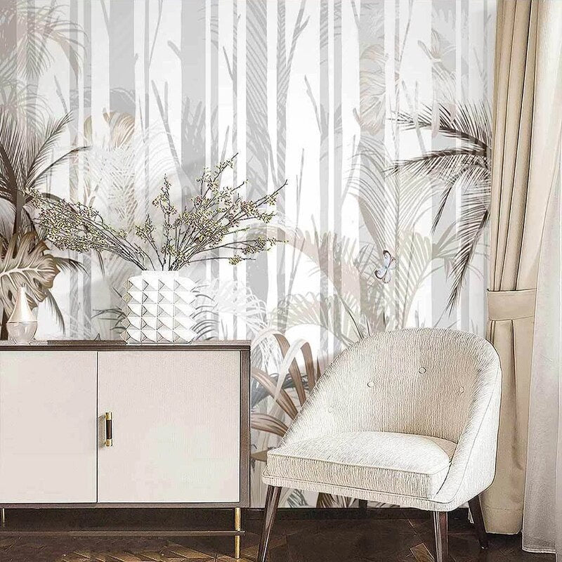 custom-mural-wallpaper-papier-peint-papel-de-parede-wall-decor-ideas-for-bedroom-living-room-dining-room-wallcovering-Hand-Painted-Forest-Tree-Plant-Palm-Leaves-Large-Wall-Painting