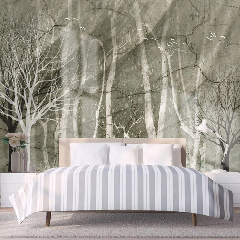 custom-mural-wallpaper-papier-peint-papel-de-parede-wall-decor-ideas-for-bedroom-living-room-dining-room-wallcovering-Nordic-Hand-Painted-Retro-Black-And-White-Woods-Tree-Branches