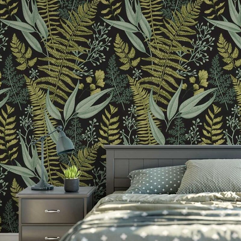 Custom Mural Wallpaper Tropical Fern Plant Green Leaf BVM Home