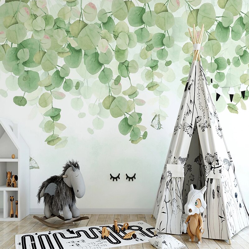 custom-3d-mural-wallpaper-hand-painted-watercolor-green-leaf-wall-painting-living-room-bedroom-home-decoration-papel-de-parede-papier-peint