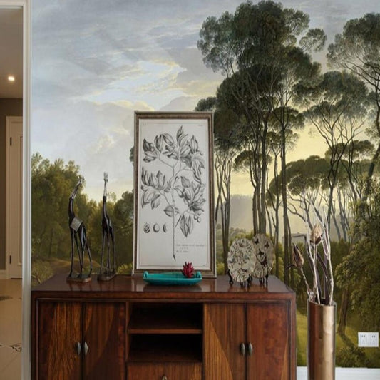 custom-mural-wallpaper-3d-living-room-bedroom-home-decor-wall-painting-papel-de-parede-papier-peint-Hand-painted-Forest-Western-Landscape-Retro-Oil-Painting