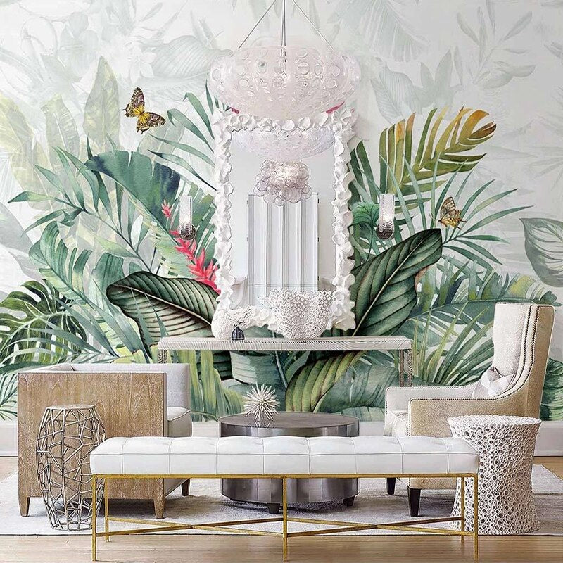 Custom Mural Wallpaper Tropical Plant Banana Leaf | BVM Home